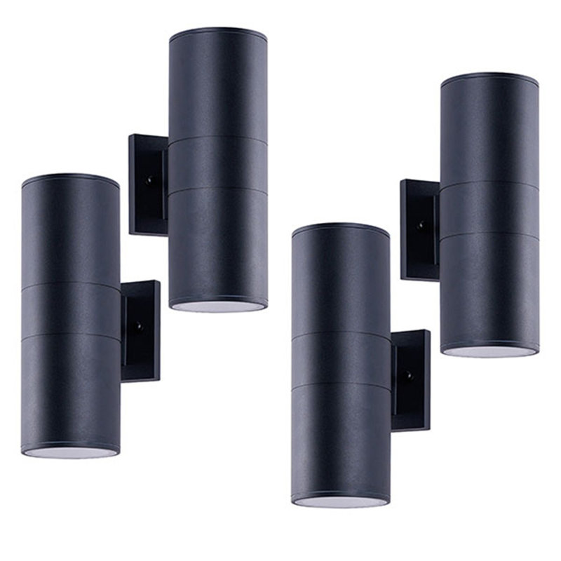 Appliques murales d'extérieur murales noires de haut en bas matte (base E26, ampoule non incluse), 12", 4