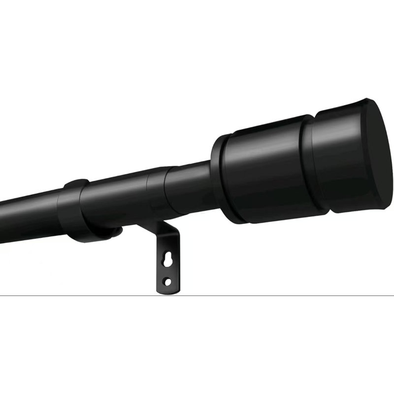 (66-120 ") Tringle à rideaux - Noir, 66" - 120", Noir