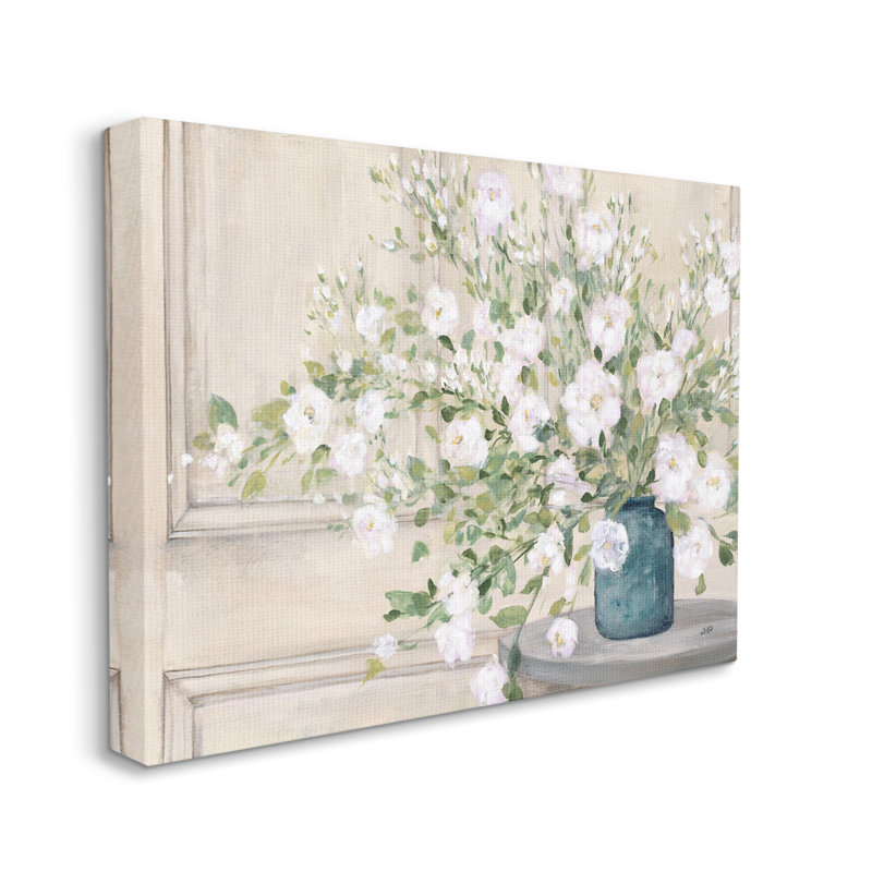 «Geranium Table table Country Life Life», art floral sur toile tendue surdimensionné par Julia Purinton