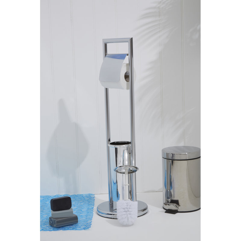 Free Standing Toilet Roll and Brush Holder