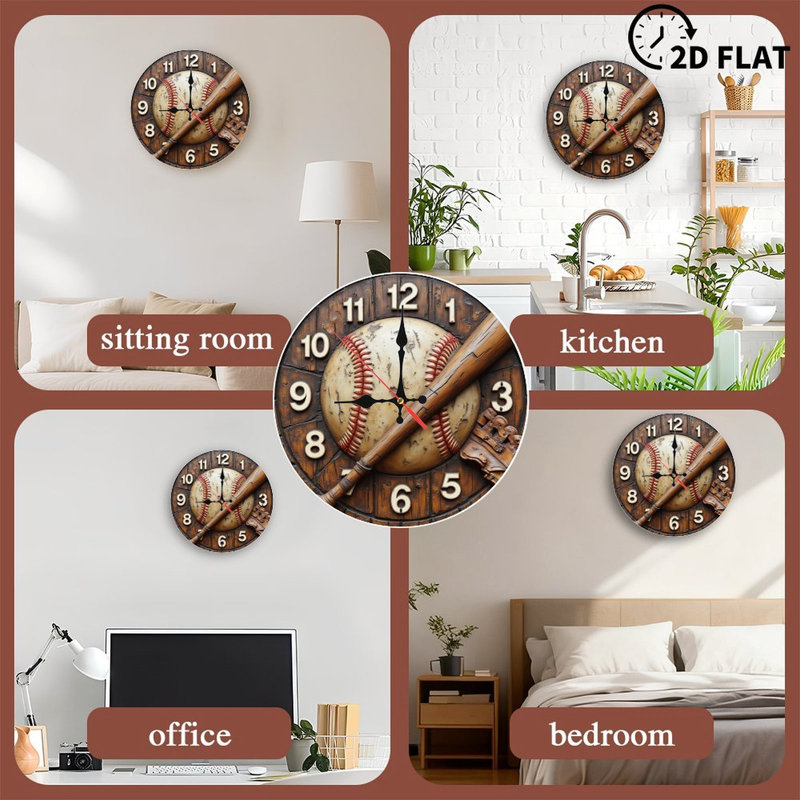 Horloge murale baseball