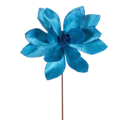 Kimura 22" H Glitter Poinsettia Stem