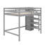Lit mezzanine double avec garde-robe de rangement-389097639