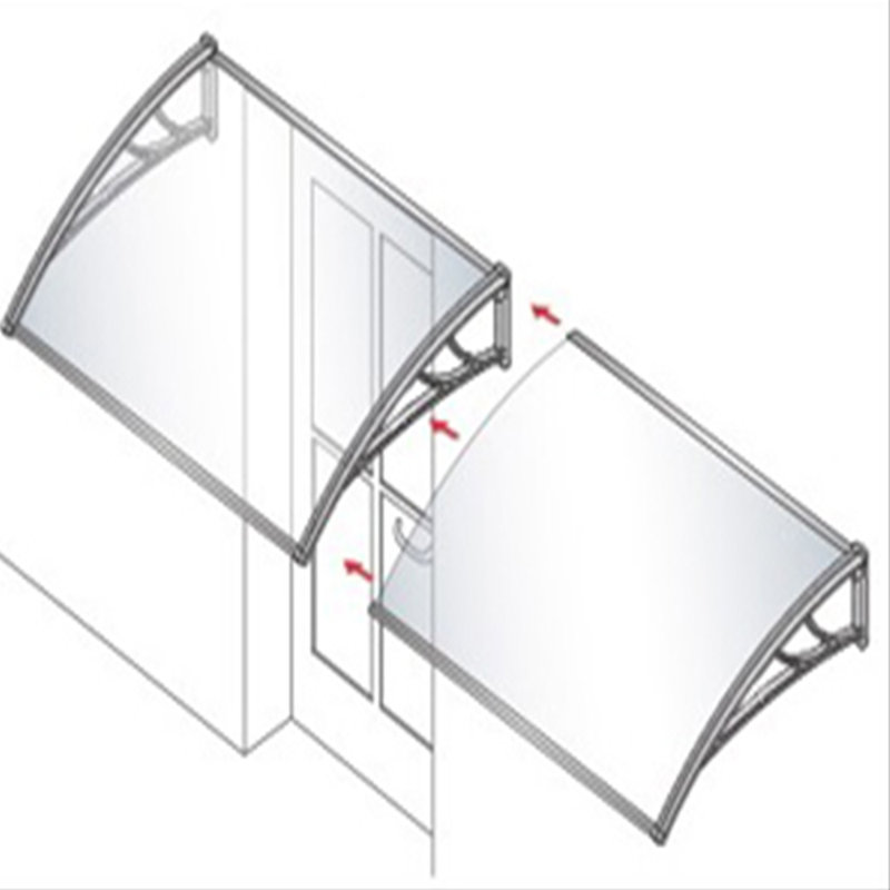 Auvent de porte standard en polycarbonate Onyx Series, H 16 po x l 48 po x P 36 po, Teinté brun / blanc