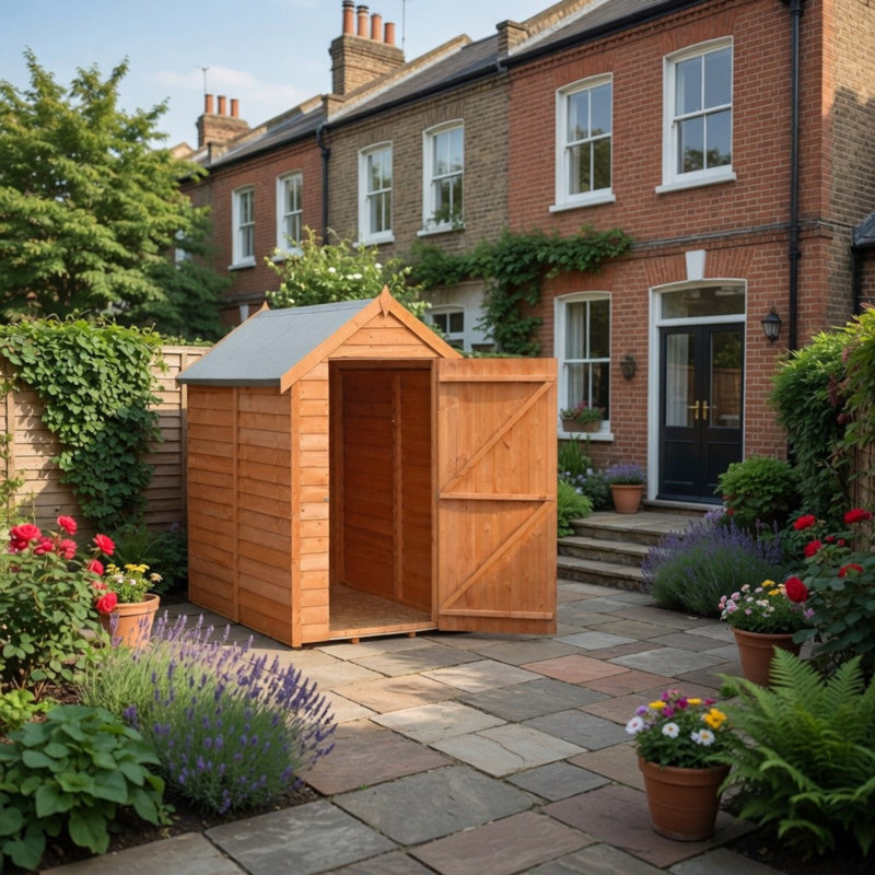 Garden Value 4 ft. W x 6 ft. D Overlap Garden Shed, No