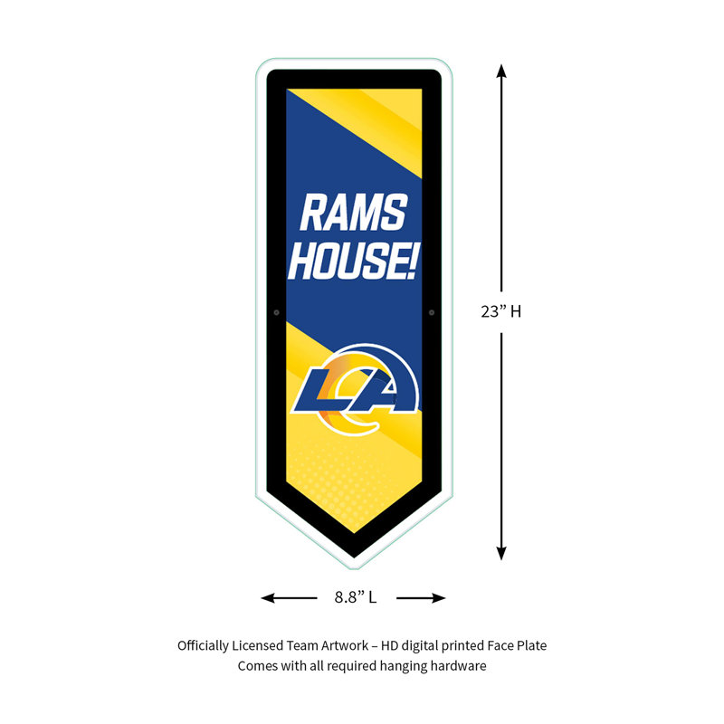 NFL LED Pennant Shaped Lighted Wall Sign, Los Angeles Rams