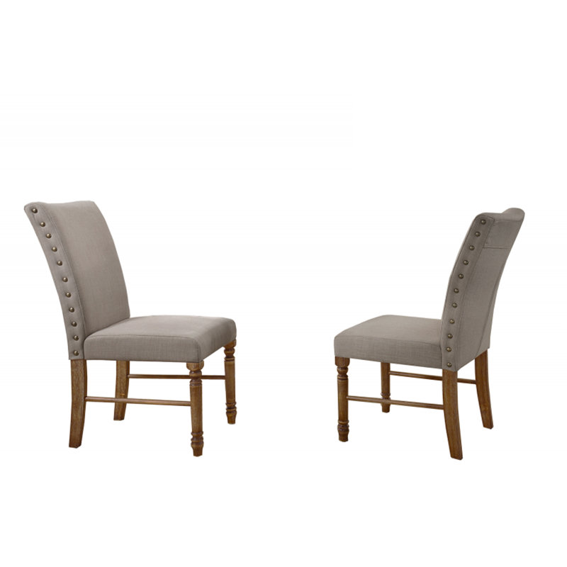 Chaise de salle à manger rembourrée avec garniture cloutée