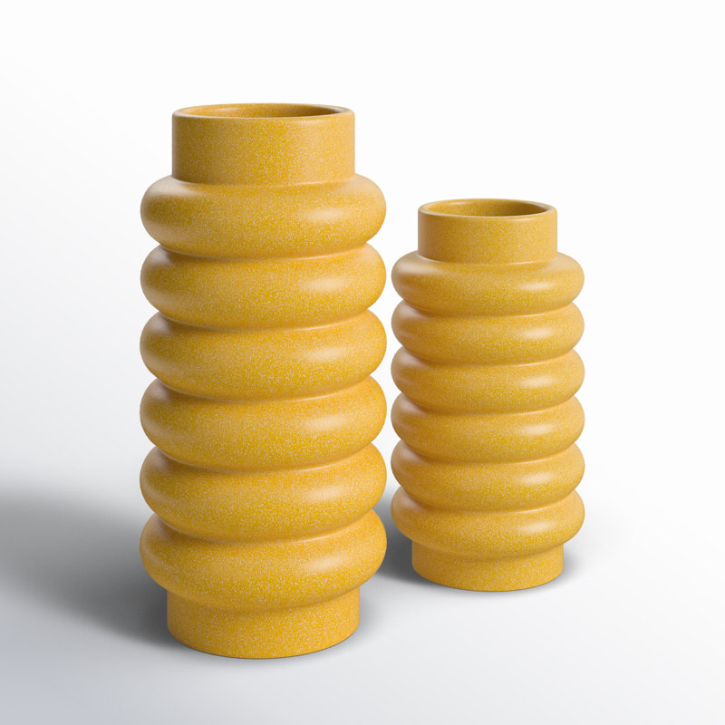 Alix 16.2'' Stoneware Table Vase, Yellow