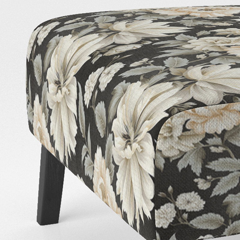 Rustic Victorian Brocade Victorian Pattern - Upholstered Floral Accent Chair Cottage Side Chair