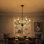 Lustre 6 lumières en fer noir mat avec abat-jour en verre transparent, luminaire suspendu de style campagne moderne à hauteur réglable pour salle à manger, îlot de cuisine et salon