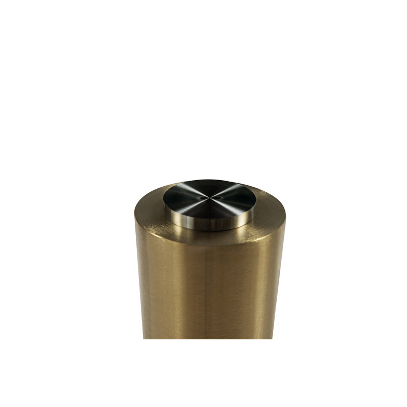 Cappello Round Glass Top Dining Table, Brass
