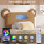 Lit plateforme simple avec rangement de lumière DEL et tête de lit réglable en forme d'ours