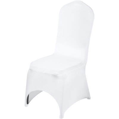 Stretch Spandex Folding Chair Covers Arched Front 100 Pack White Washable Slipcovers for Wedding Banquet Party Dining