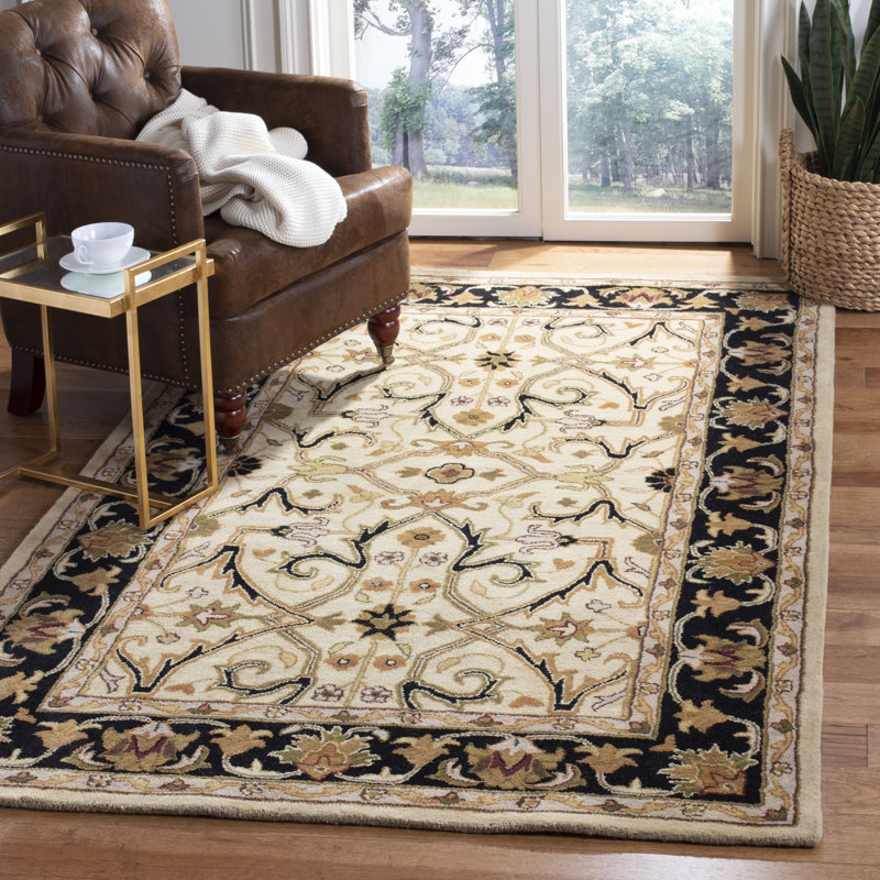 Tapis oriental en laine touffeté à la main Balthrop, Rectangle 9 pi 6 po x 13 pi 6 po