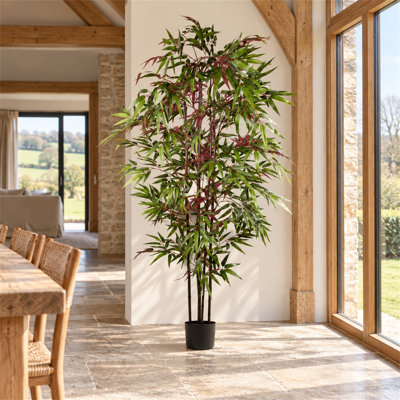 180 cm H Faux Ficus and Foliage Tree Plant in Plastic Pot Liner