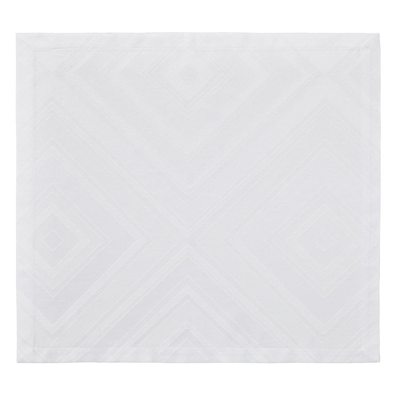 Serviette en polyester 20 po Brussels, Blanc à motif