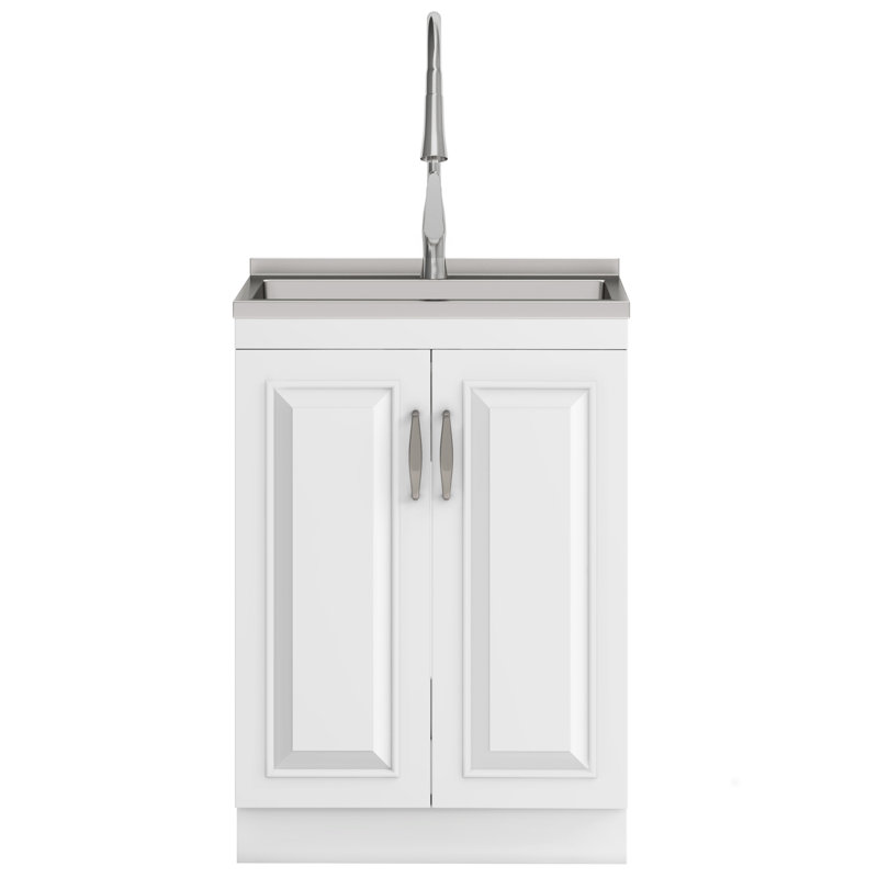 Darwin Utility Sink & Laundry Cabinet, White