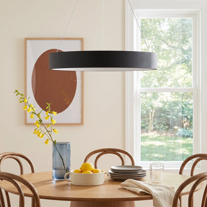 Romain 1 - Light LED Pendant, Black, 4" H x 43" W x 43" D