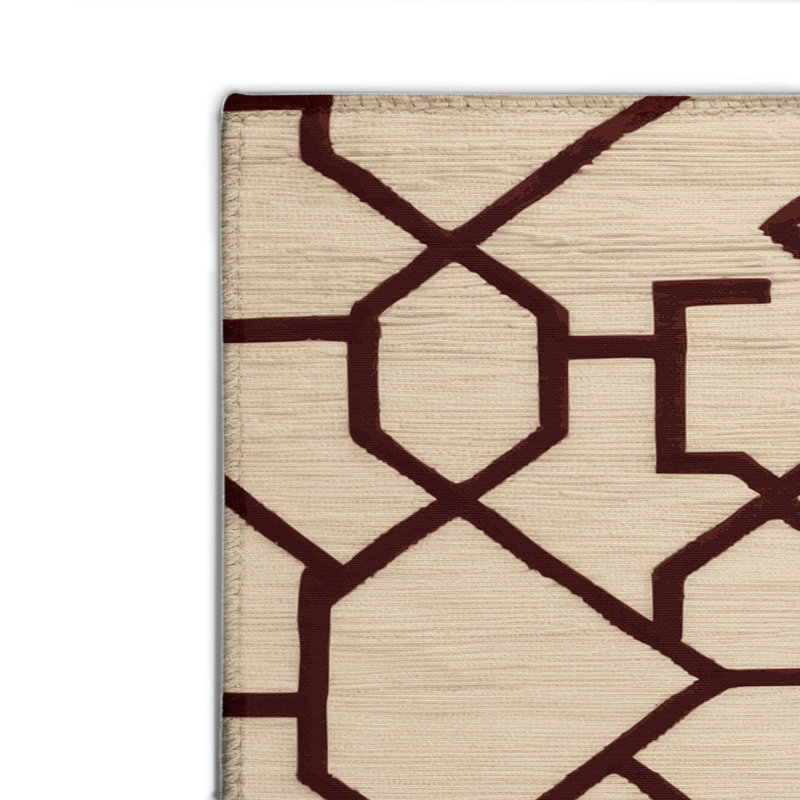 Tapis intérieur et extérieur beige Trellis, Rectangulaire 8 pi x 10 pi