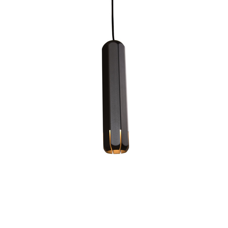 Brixton 1 - Light LED Pendant, 4.5" H x 1.75" W x 1.75" D, Graphite