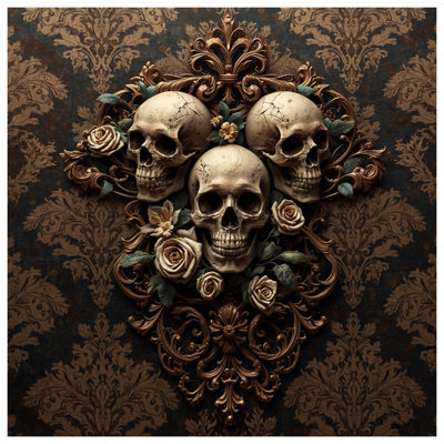 Crânes avec housses de couette à motif floral