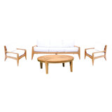 Noida Outdoor 4 - Piece Teak Conversation Set