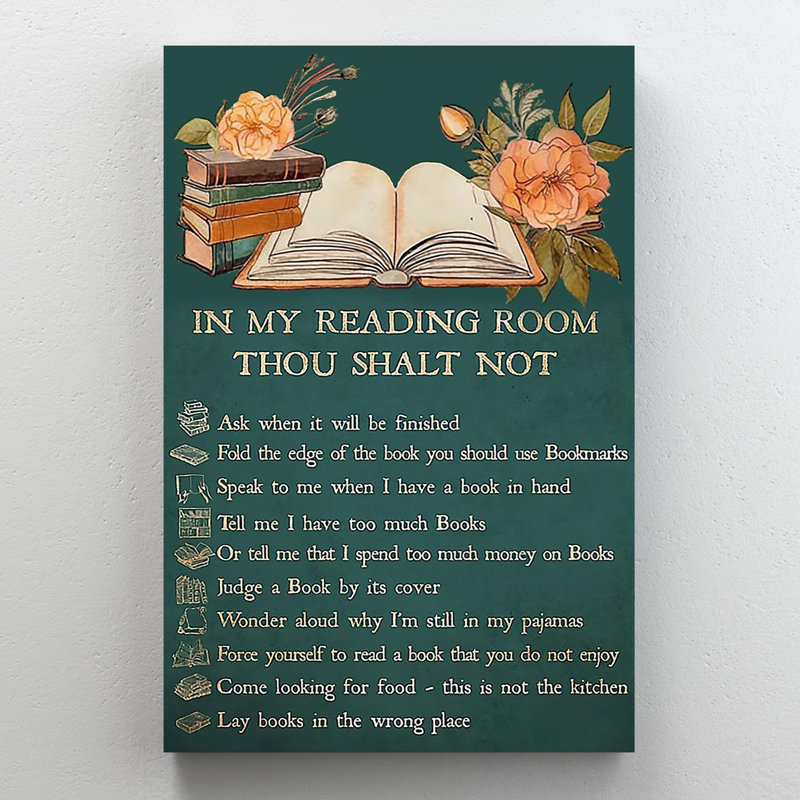" In My Reading Room - 1 Piece Rectangle Graphic Art Print On Wrapped Canvas " Graphic Art Print, 36" H x 24" W x 1.25" D
