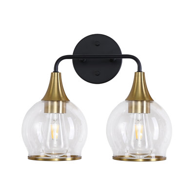 Applique de meuble-lavabo rétro - conception de lampe intemporelle, élégance en métal et en verre