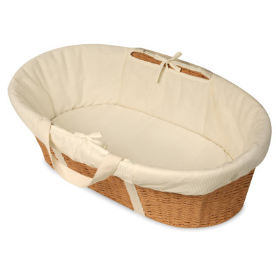 Landyn Wicker-Look Moses Changing Basket with Bedding