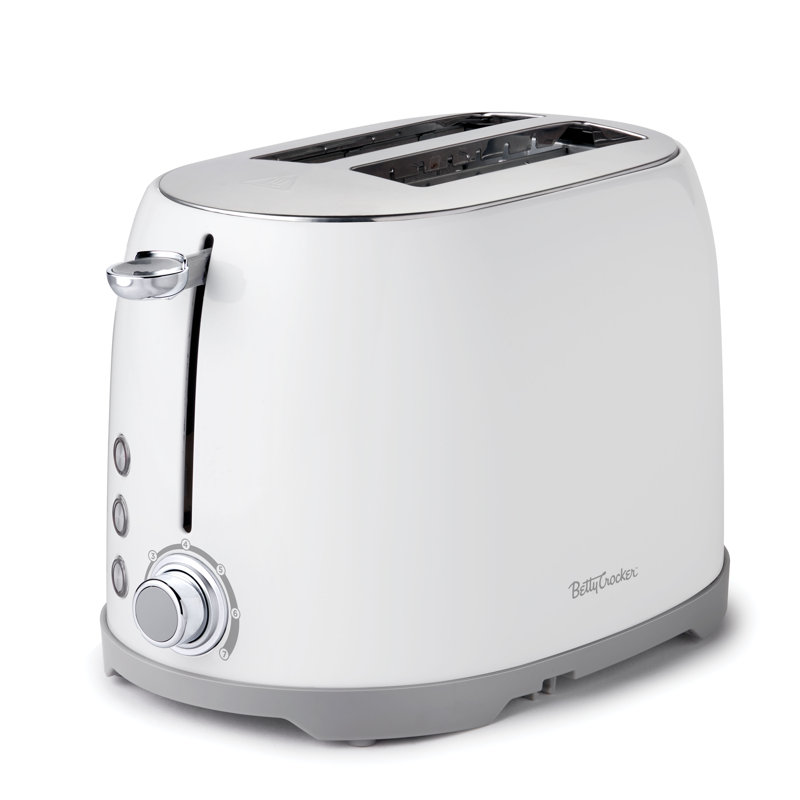 BCK Series Betty Crocker 2-slice Multi-function Toaster, Toaster 2 Slice With Extra Wide Slots For Thick Bread, Bagel & Waffle, Toast Shade Control Dial, Slide Out Crumb Tray