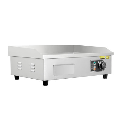 Plaque chauffante électrique commerciale 3200W avec thermostat réglable, gril plat en acier inoxydable pour la cuisson à l'intérieur