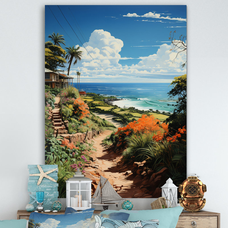 «Aliaskar Coastaltropical Tropical Paradise Pastoral II», reproduction sur toile, H 32 po x l 24 po x P 1 po, Toile tendue