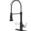 Robinet de cuisine avec capteur de mouvement - Automatique intelligent, sans contact, hygiénique et pratique pour les cuisines en acier inoxydable noir / argent