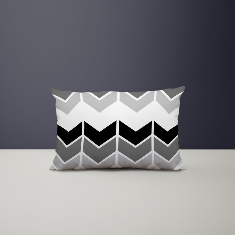Housse et insert de coussin rectangulaire intérieur / extérieur en polyester Chevy, Noir