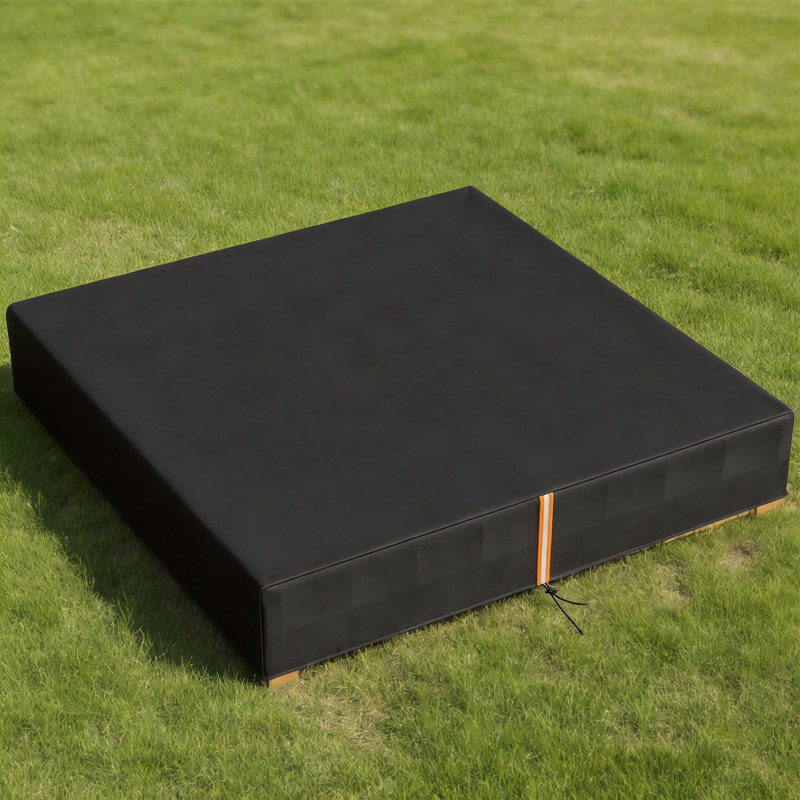 AIYAPLAY Sandbox Cover Square Sandpit Cover Waterproof, 20cm H x 125cm W x 125cm D