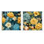 Pineapple Serenity - motif tropical - ensemble de 2 collages floraux carrés-101865346-101865349