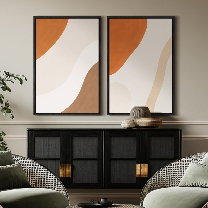 Framed Canvas wall Art, Vintage Abstract Wall pirnts for Bedroom, Noir, H 24 po x l 16 po