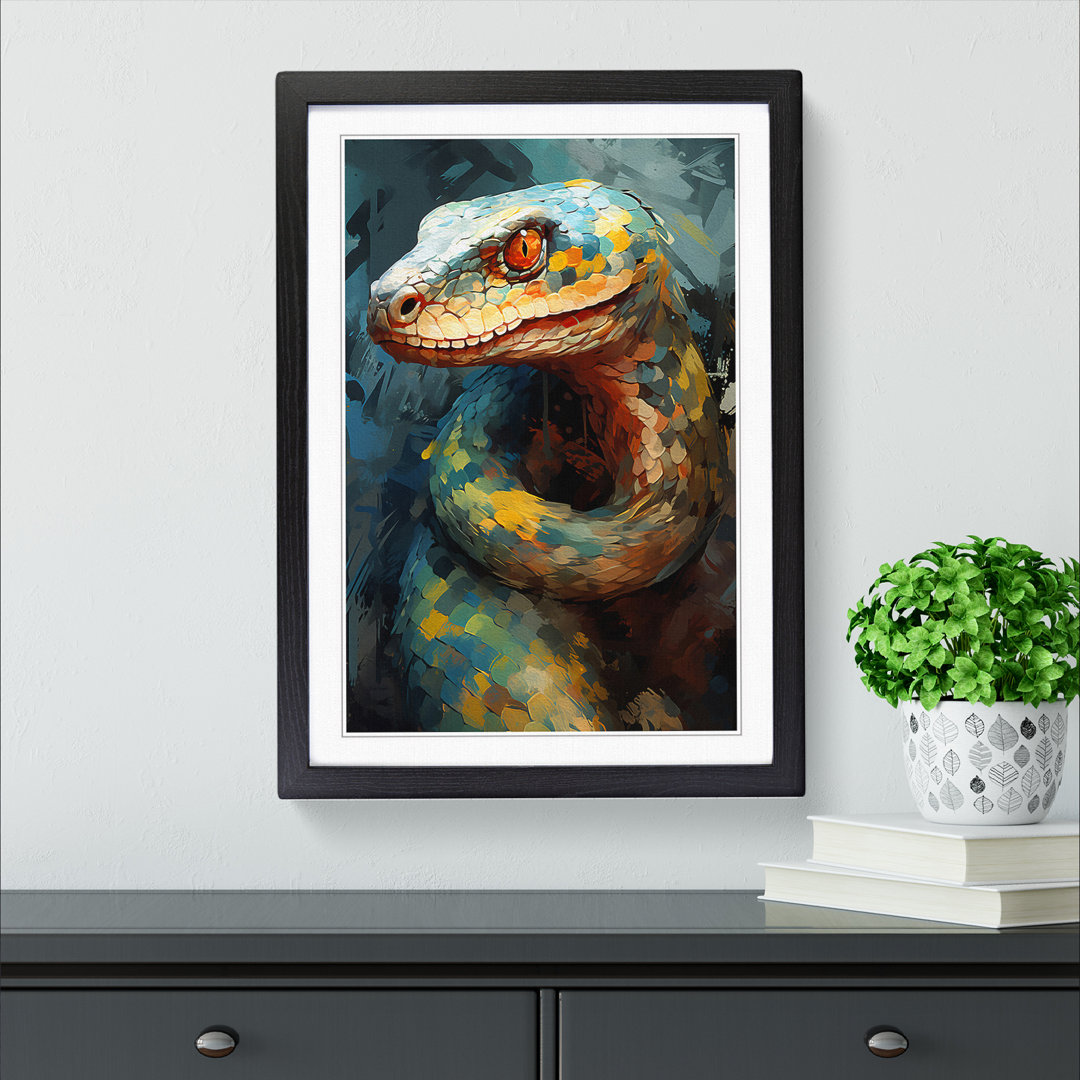 Python Gestural Art - Framed Print