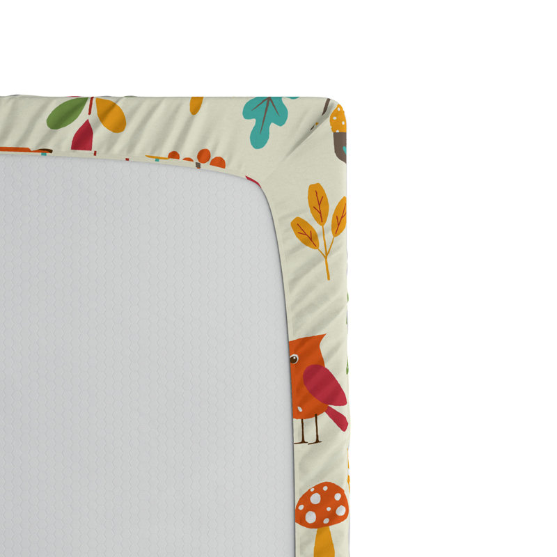 Microfiber Fitted Sheet, Queen Fitted Sheet, Orange/Yellow Floral