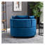 Fauteuil demi-tonneau en velours bleu - Mobilier de salon moderne avec rembourrage en mousse-1156880943