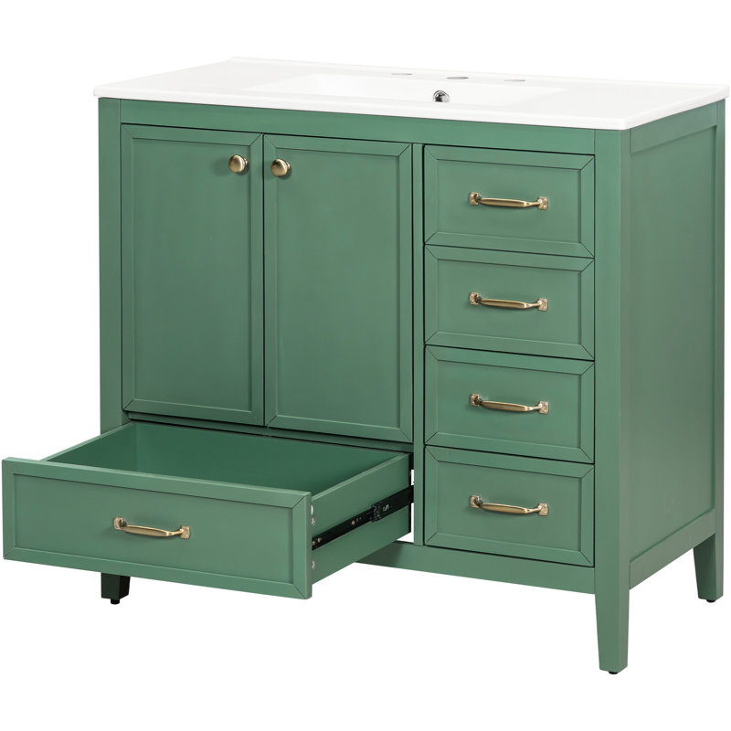 Meuble-lavabo simple 36 po, Vert