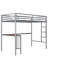 Lit mezzanine simple en métal avec bureau, échelle et garde-corps-347478062