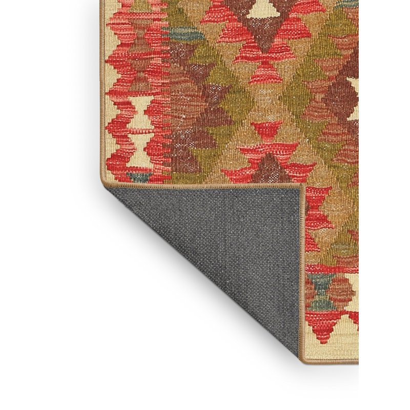 Tapis de zone orange/brun/crème contemporaine, Rectangle 2 pi x 4 pi