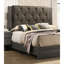 Lit très grand contemporain avec tête de lit tapissier grise et transitionnelle crème-1021304375-1021304369