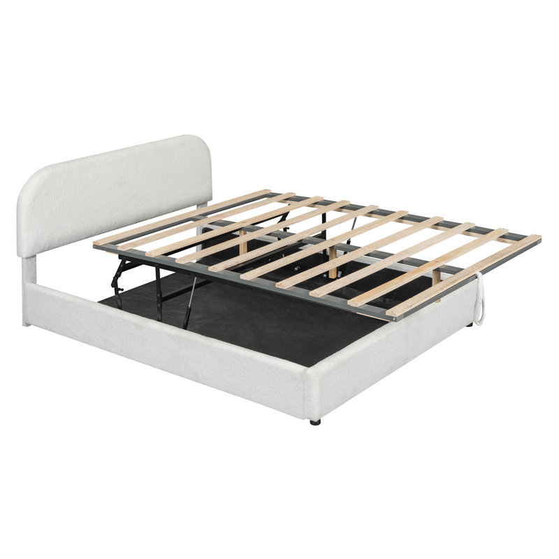 Lit plateforme tapissier Teddy, Grand lit