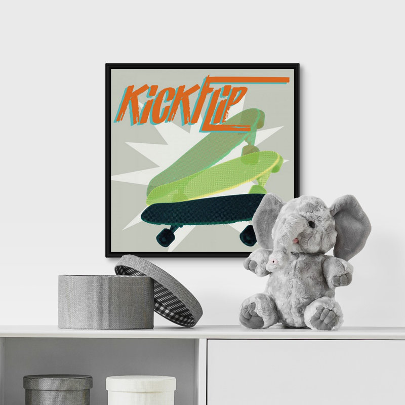 « sk8r iii », art sur toile Persaud, 16" H x 16" W x 1.75" D, Cadre flottant noir
