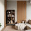 Armoire de rangement, finition noyer naturel