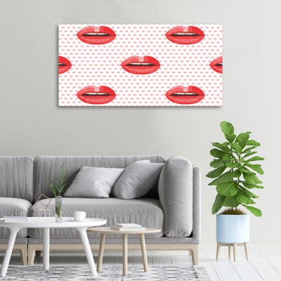 Red Lips - Wrapped Canvas Print