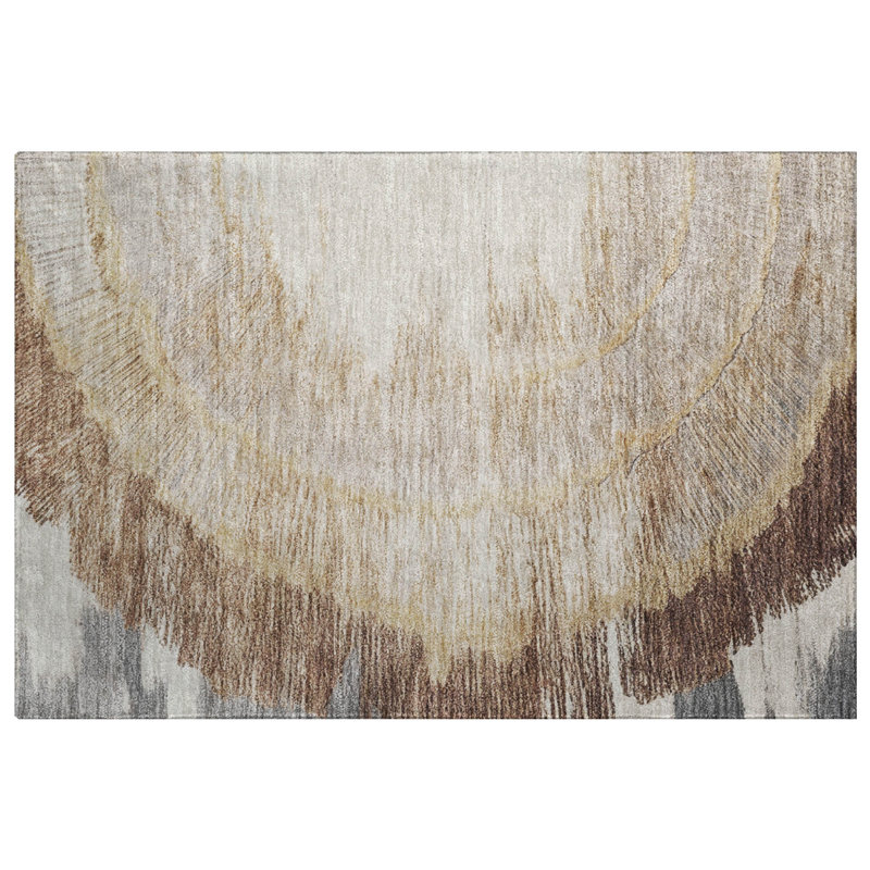 Tapis à poil long de qualité supérieure lavable à la machine ADS650, Brown, 1'8" x 2'6"