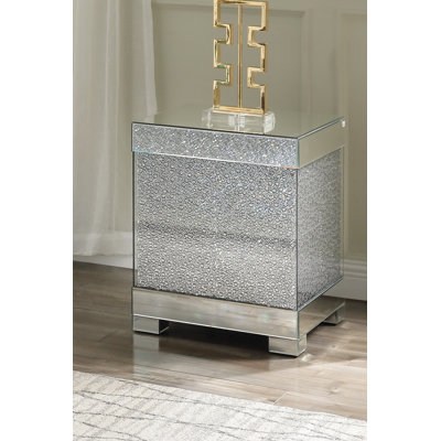 Marisa Mirrored Glass Top End Table